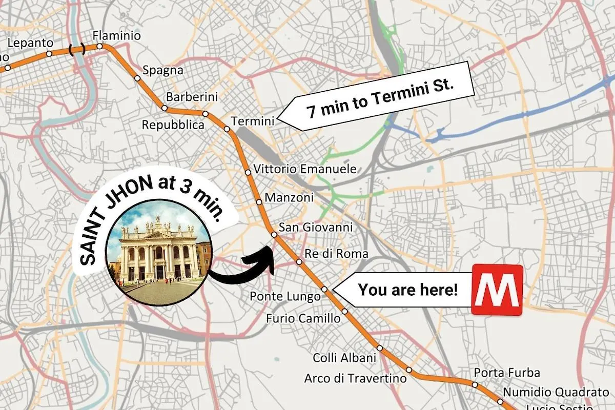 Apartment In Tuscolana Train Station & Metro A Ρώμη